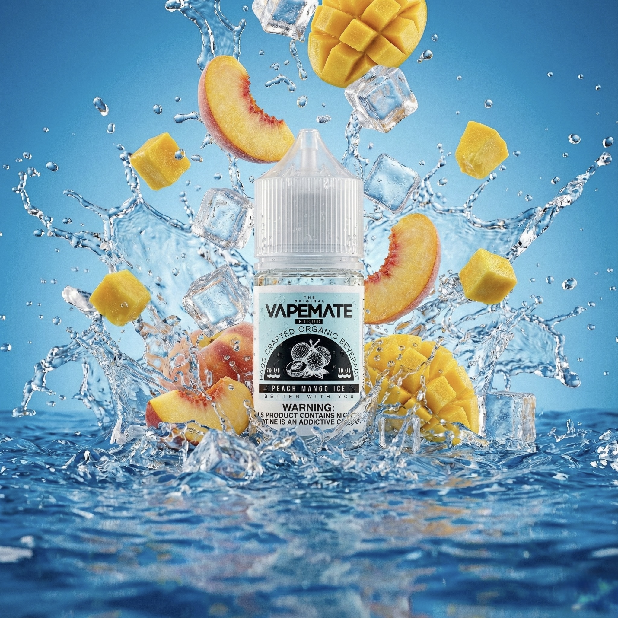 Vape Mate Peach Mango Ice 50 MG / 30 ML Salt Likit